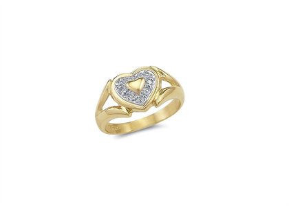 Two Tone Plated Heart Ring